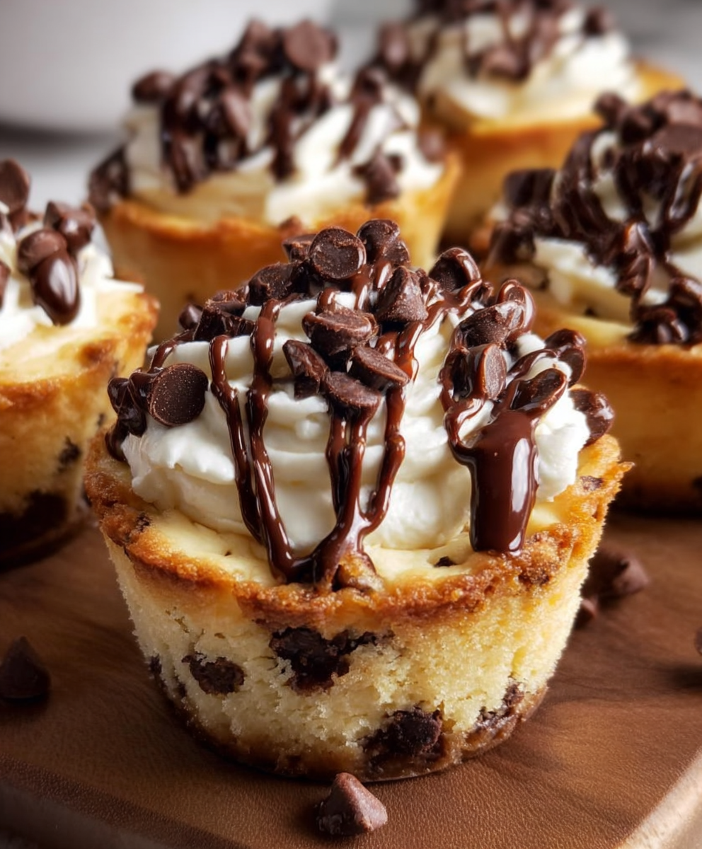 Mini Chocolate Chip Cookie Cheesecake Cups