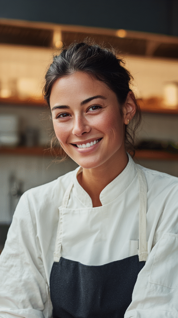 u5315665333 A friendly female chef named Maya smiling warmly 02af5f22 ec03 450a b12f 03838d6a3faf 3 1