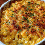 Baked Three-Cheese Macaroni Casserole