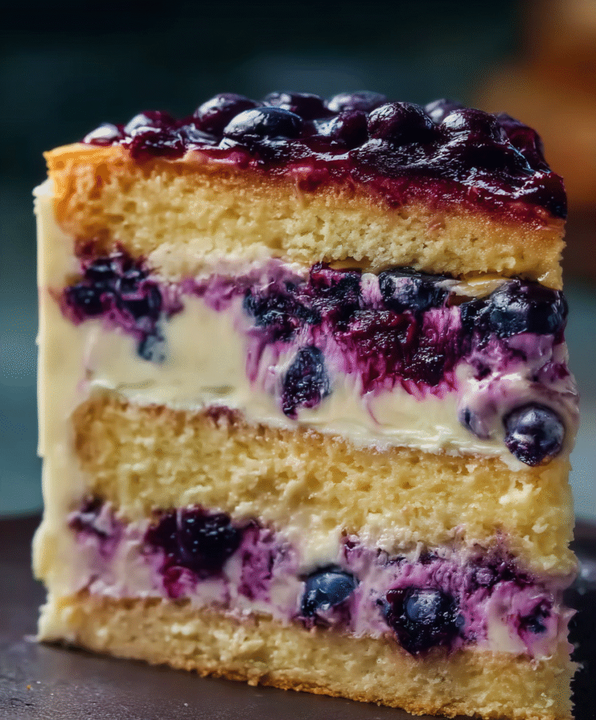 Blueberry Cream Layer Cake