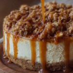Caramel Apple Streusel Cheesecake