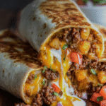 Cheesy Beef & Potato Burritos