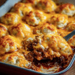 Cheesy Biscuit-Topped Beef Bake
