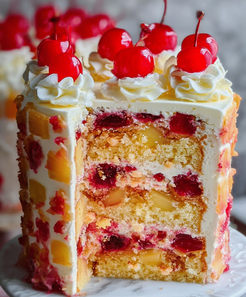 Cherry Pineapple Layer Cake