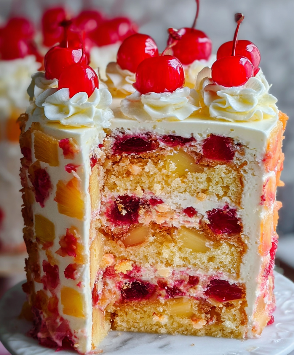 Cherry Pineapple Layer Cake