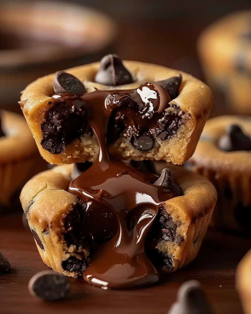 Chocolate Chip Cookie Cups with Fudgy Centers