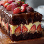 Chocolate Strawberry Custard Cake Loaf