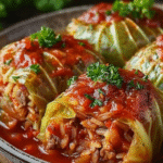 Classic Stuffed Cabbage Rolls in Tomato Sauce