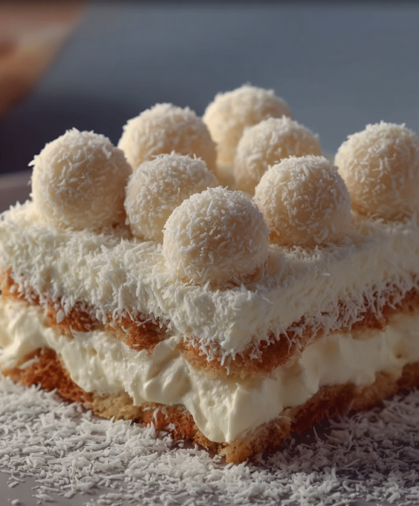 Coconut Cream Tiramisu (Raffaello Style)