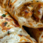 Creamy Garlic Chicken Cheese Wraps