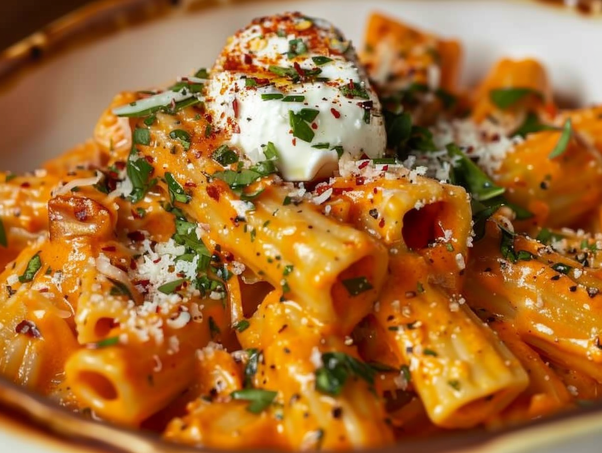 Creamy Spicy Tomato Rigatoni