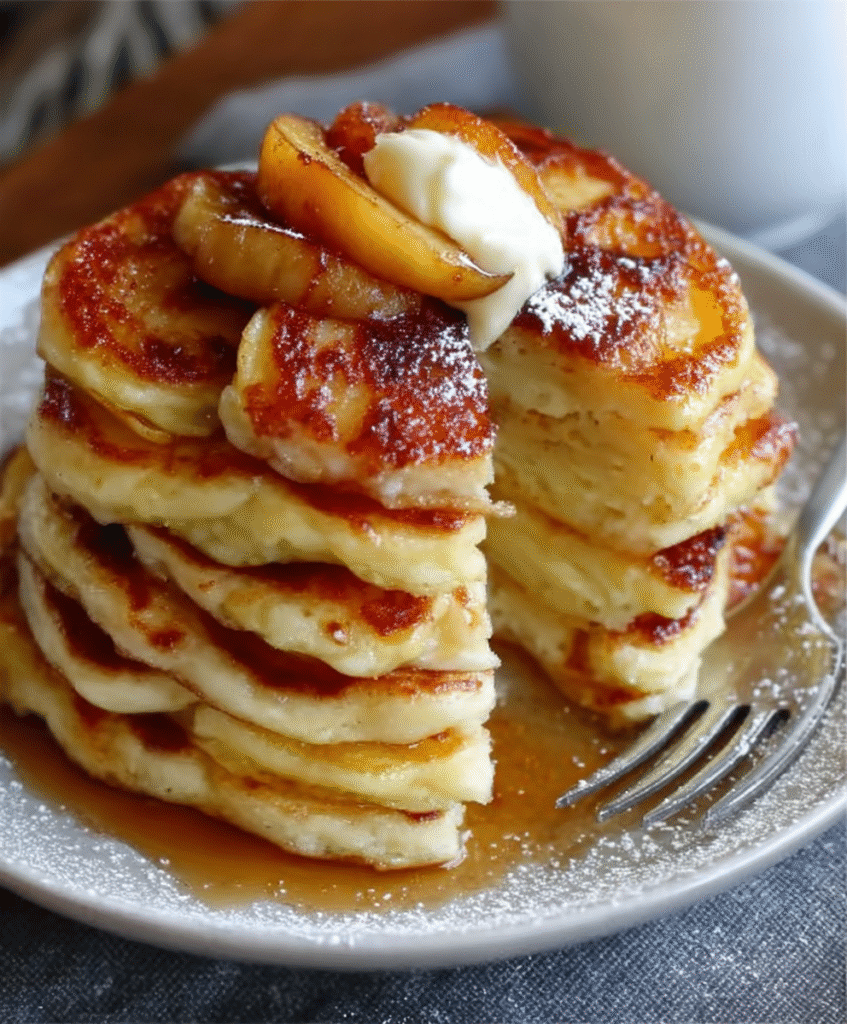 Fluffy Apple Ricotta Pancakes