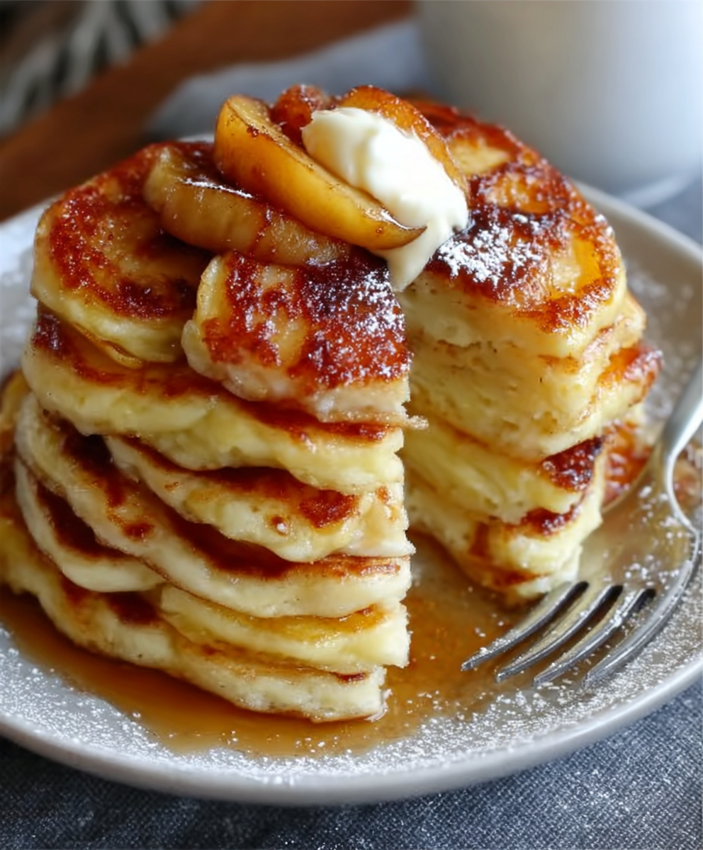Fluffy Apple Ricotta Pancakes