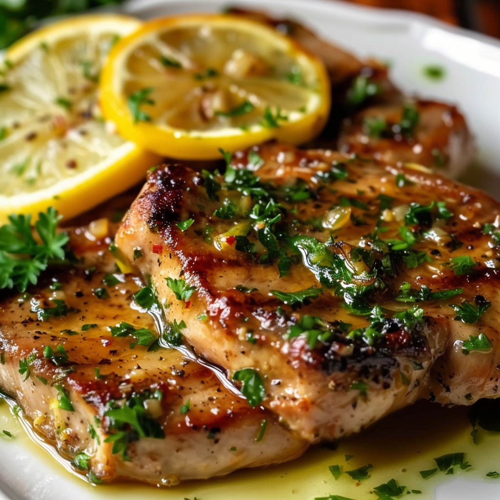 Garlic Herb Lemon Butter Pork Chops