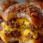 Gooey Cheeseburger Pretzel Bombs