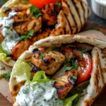 Grilled Chicken Gyros with Tzatziki Sauce