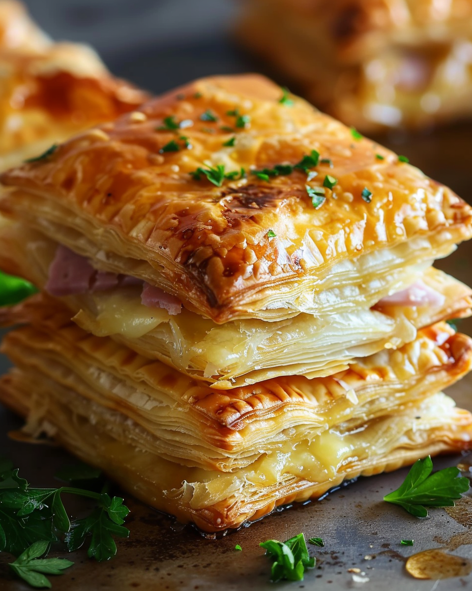 Ham and Cheese Puff Pastry Squares