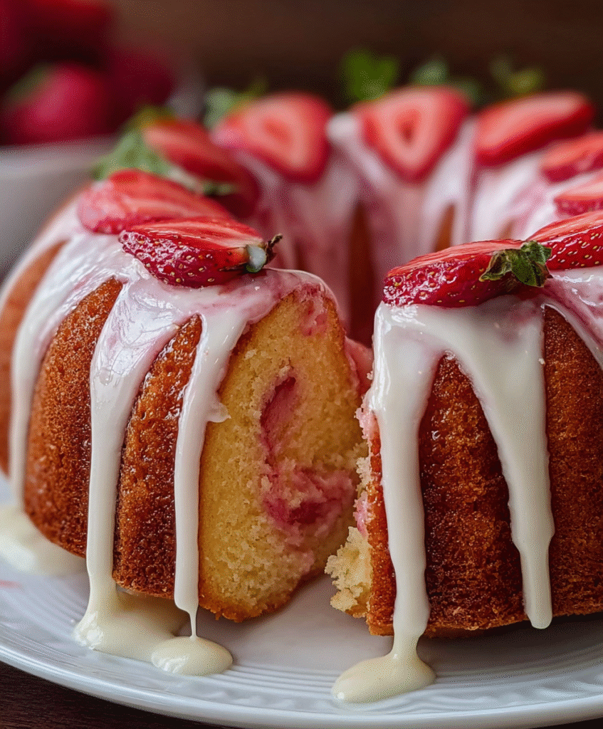 Homemade Strawberry Cream Cheese Pound Cake