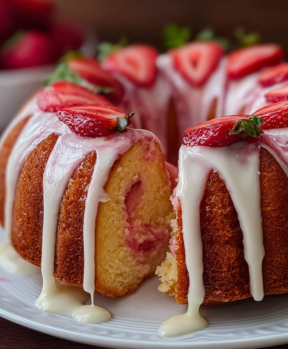 Homemade Strawberry Cream Cheese Pound Cake