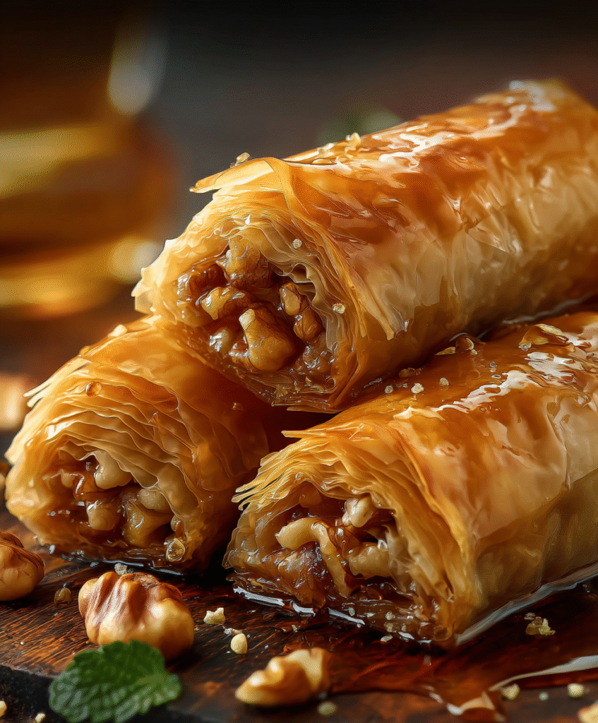 Honey Walnut Phyllo Rolls (Mini Baklava Fingers)