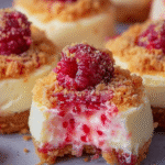 Mini Raspberry Crunch Cheesecakes