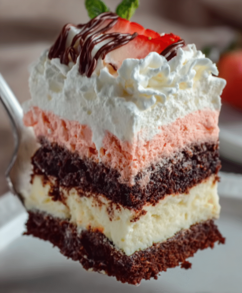 Neapolitan Layer Dessert Cake