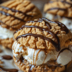 Peanut Butter Crunch Ice Cream Sandwiches