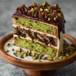 Pistachio Chocolate Layer Cake