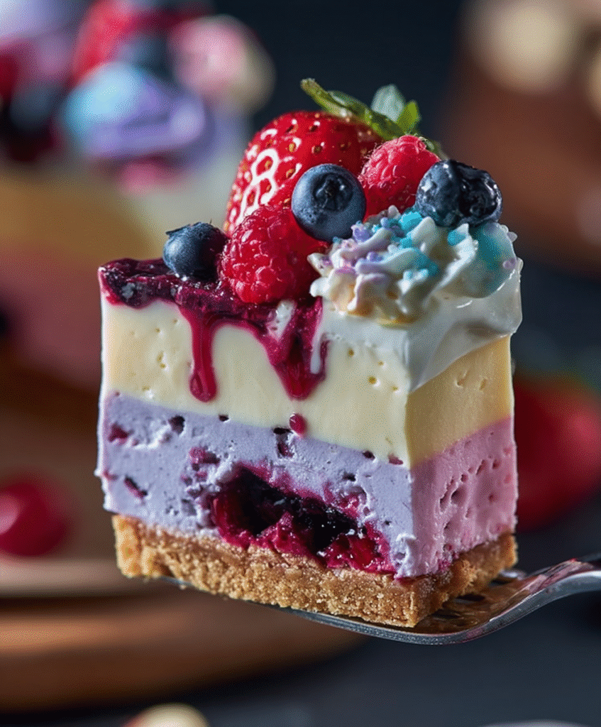 Rainbow Berry Cheesecake