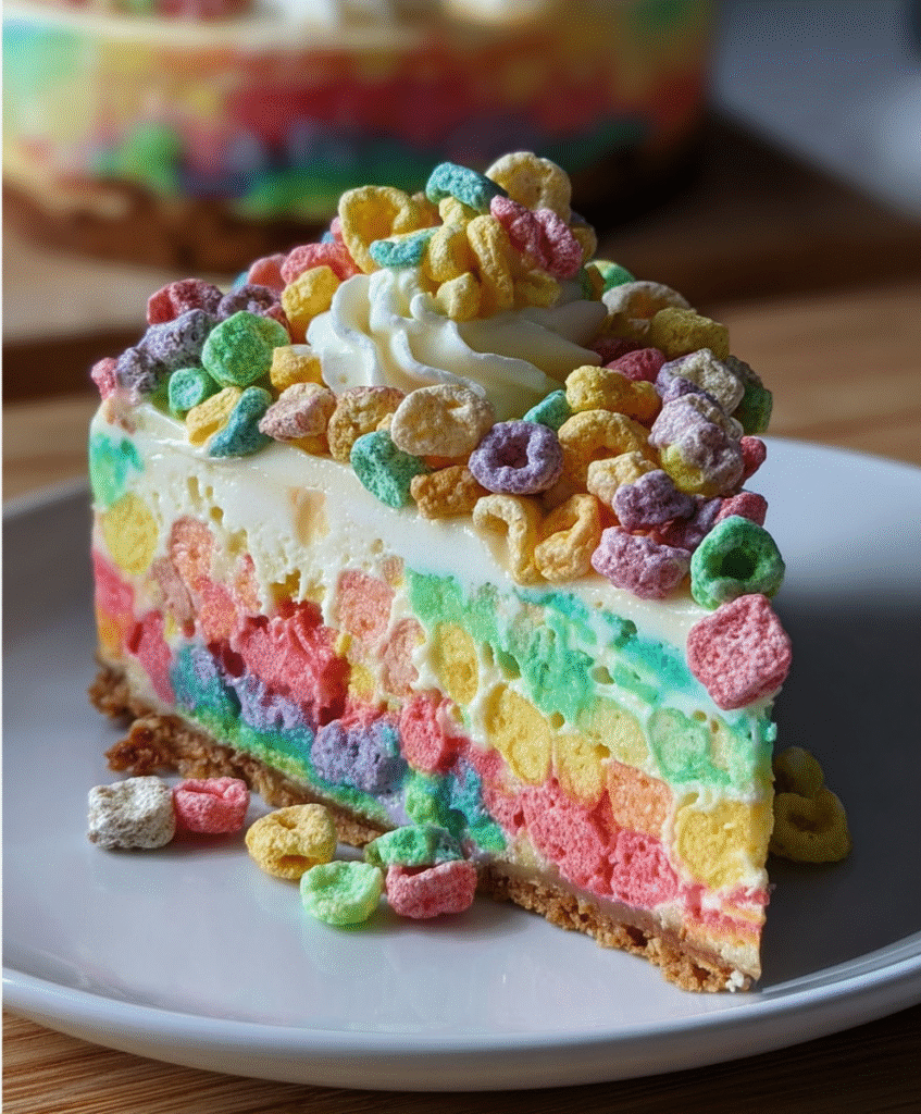 Rainbow Cereal Cheesecake