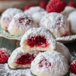Raspberry Snowball Cookies