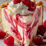 Raspberry Swirl Cheesecake with Whipped Cream Topping