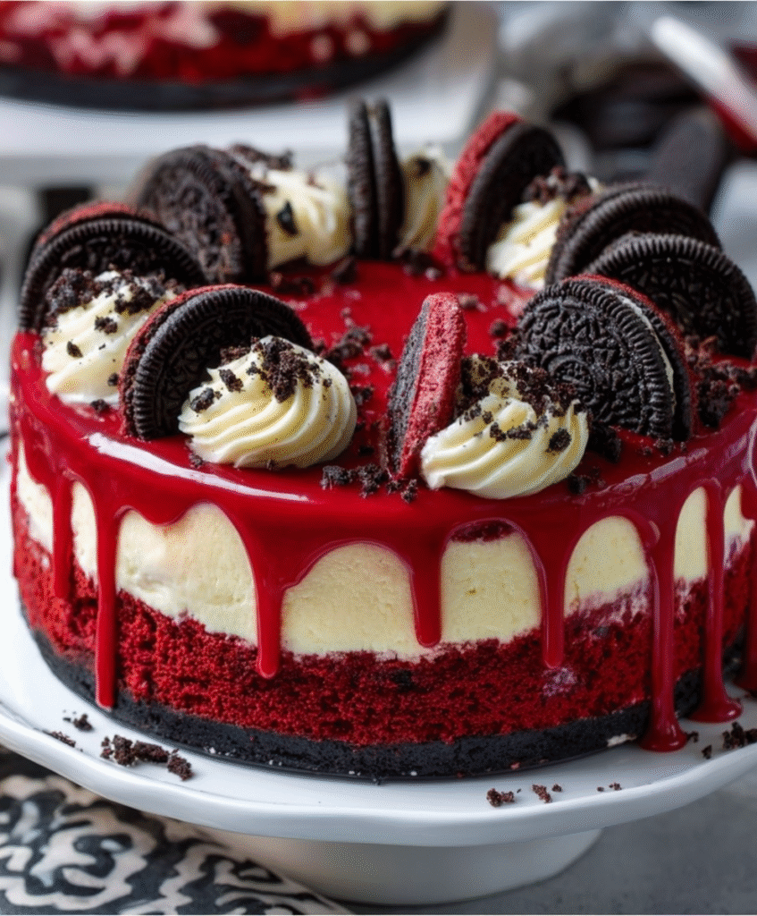 Red Velvet Oreo Cheesecake