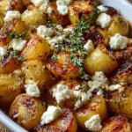 Roasted Garlic Potatoes with Feta & Thyme