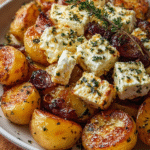 Roasted Potatoes with Garlic & Baked Feta