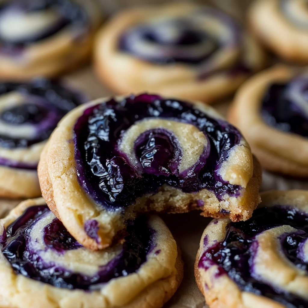 Soft Blueberry Swirl Cookies
