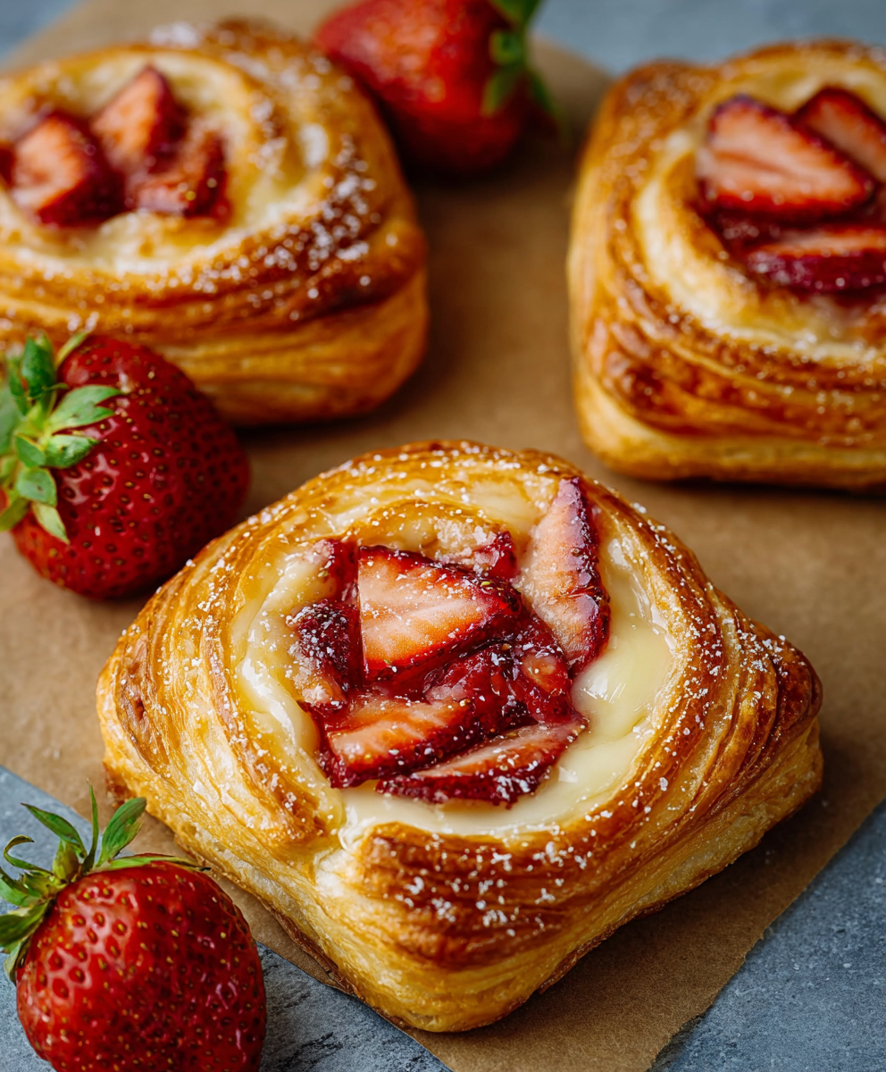 Strawberry Cream Cheese Danish Pastries