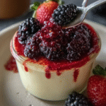 Vanilla Bean Pudding with Fresh Berry Compote