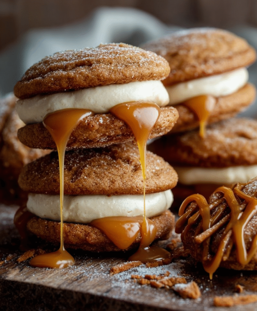 Apple Cider Whoopie Pie Cookies with Caramel Filling
