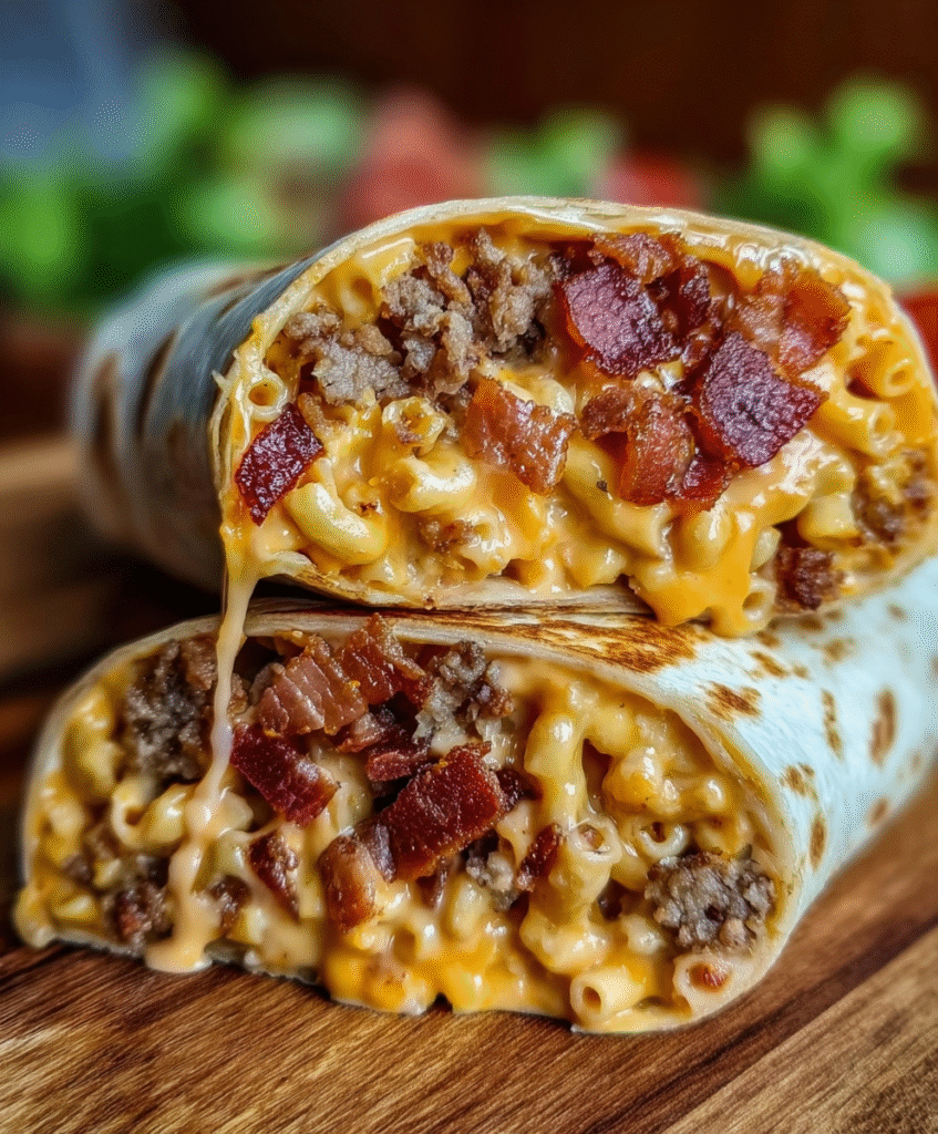 Bacon Mac ‘n’ Cheese Burger Wrap