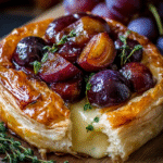 Baked Brie in Puff Pastry with Roasted Plums & Thyme
