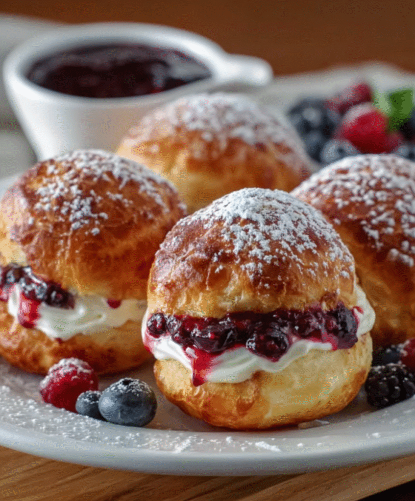 Berry Cream Brioche Bombs