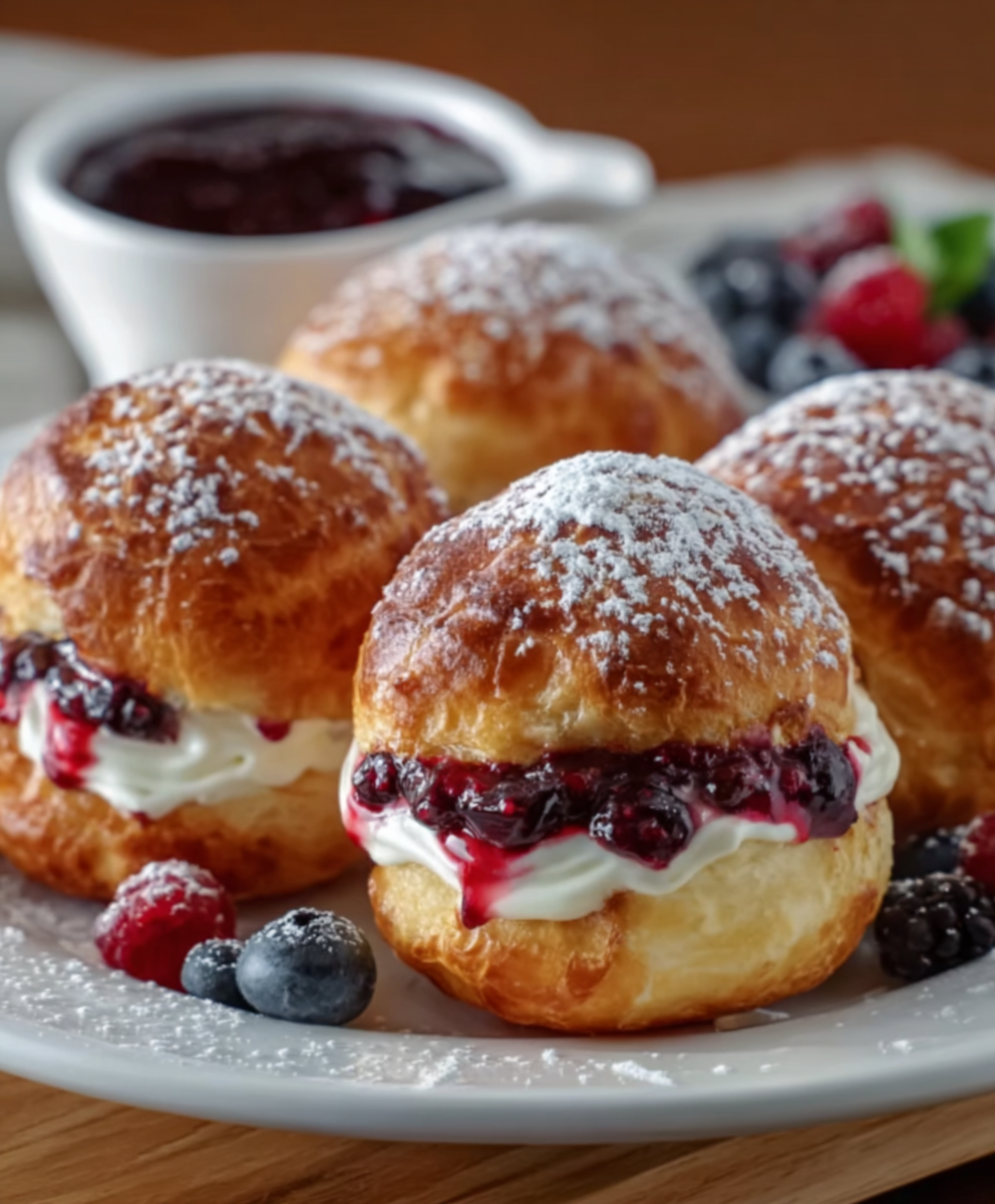 Berry Cream Brioche Bombs