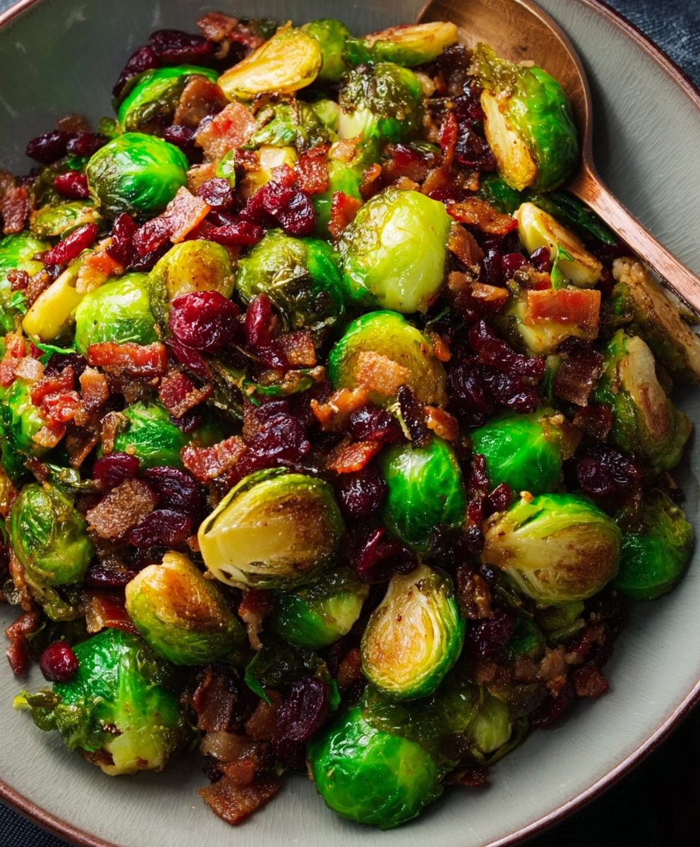 Brussels Sprouts with Crispy Beef Bacon
