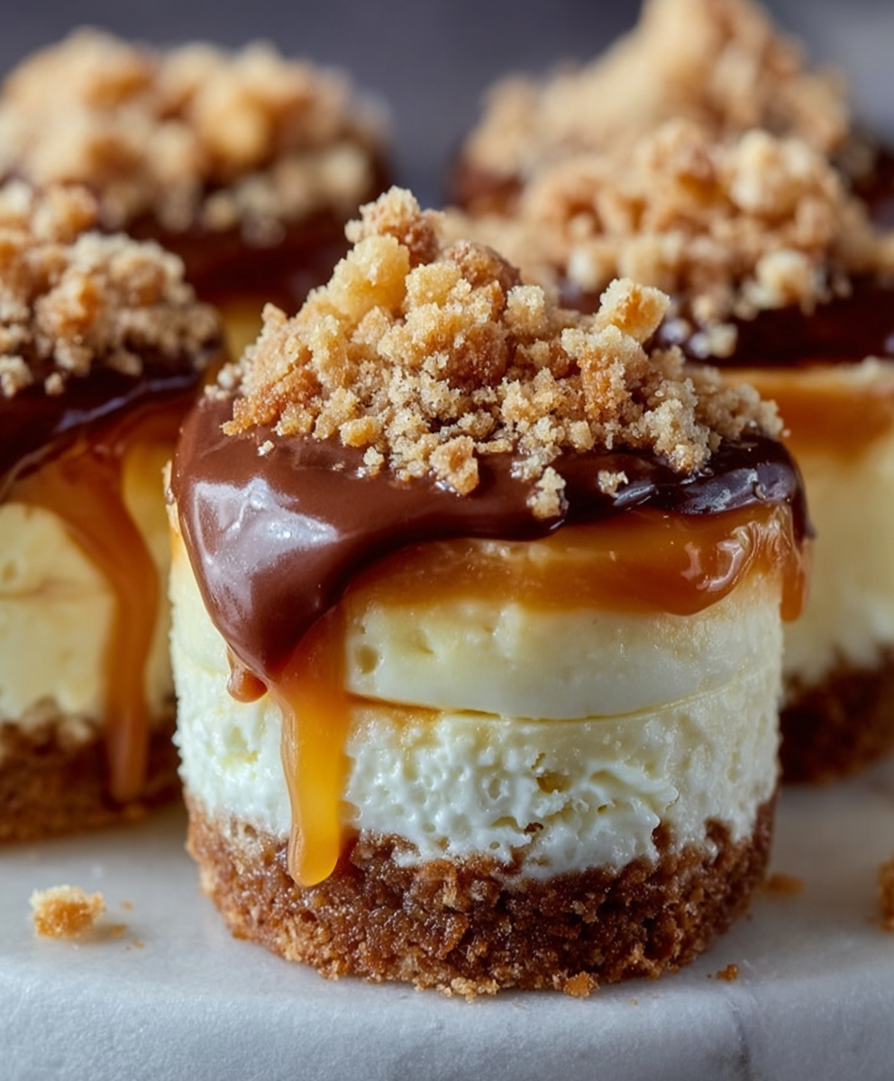 Caramel Crunch Cheesecake Bites