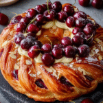 Cherry Custard Puff Pastry Wreath