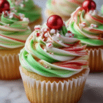Christmas Candy Swirl Cupcakes