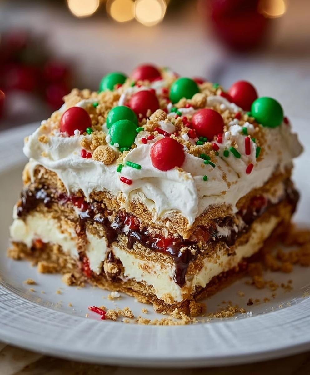 Christmas Cookie Lasagna