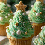 Christmas Tree Cupcakes au Beurre Vanillé