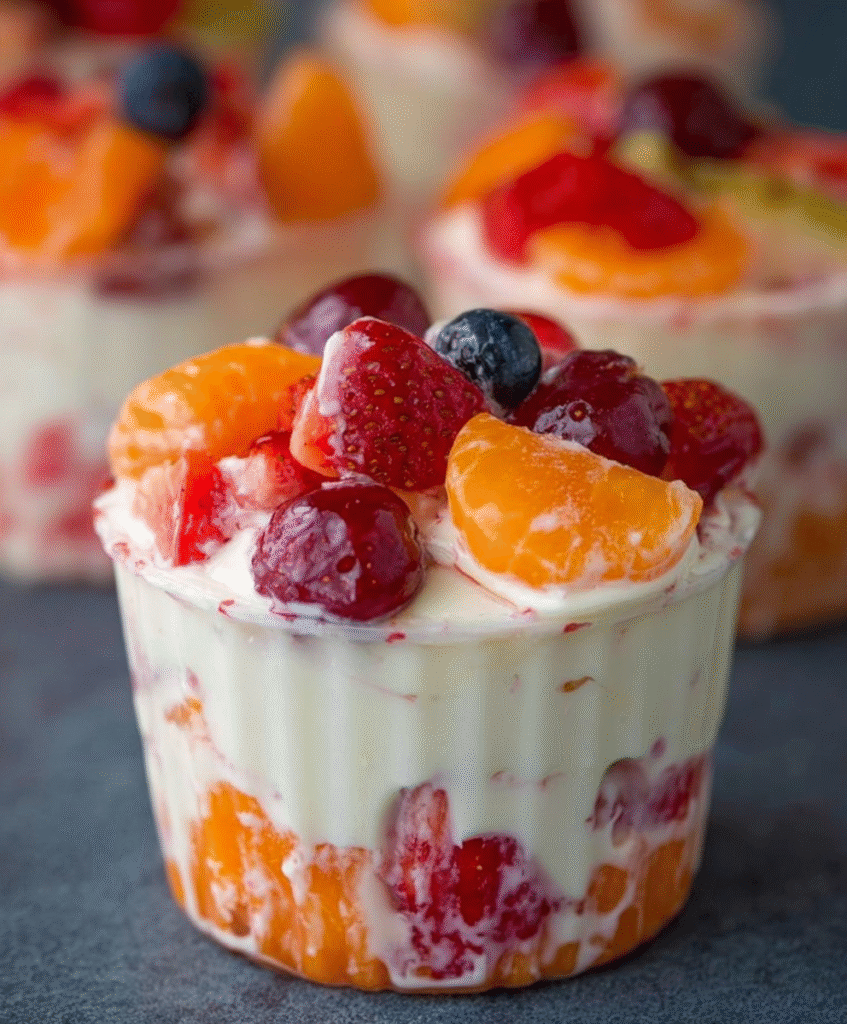 Creamy Jello Fruit Salad Cups